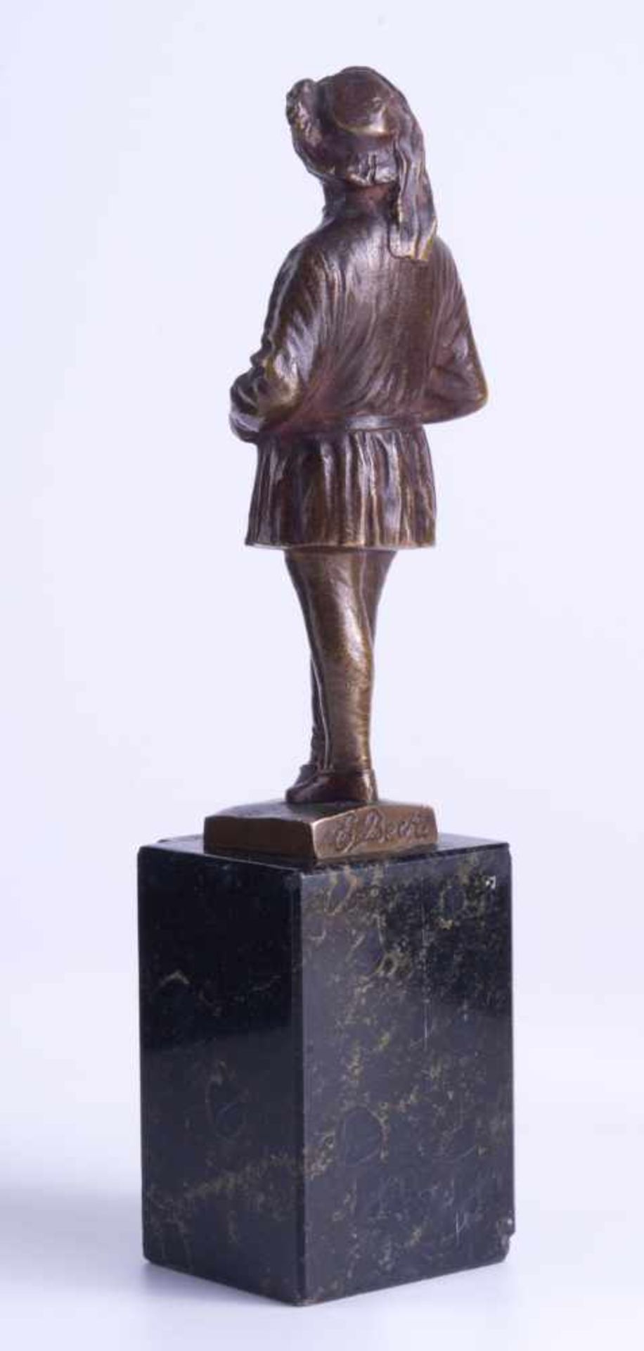 Ernst BECK (1879-1941)"Der Trinker"Skulptur-Volumen, Bronze, Gesamthöhe 18,5 cm,in der Plinthe - Image 3 of 5