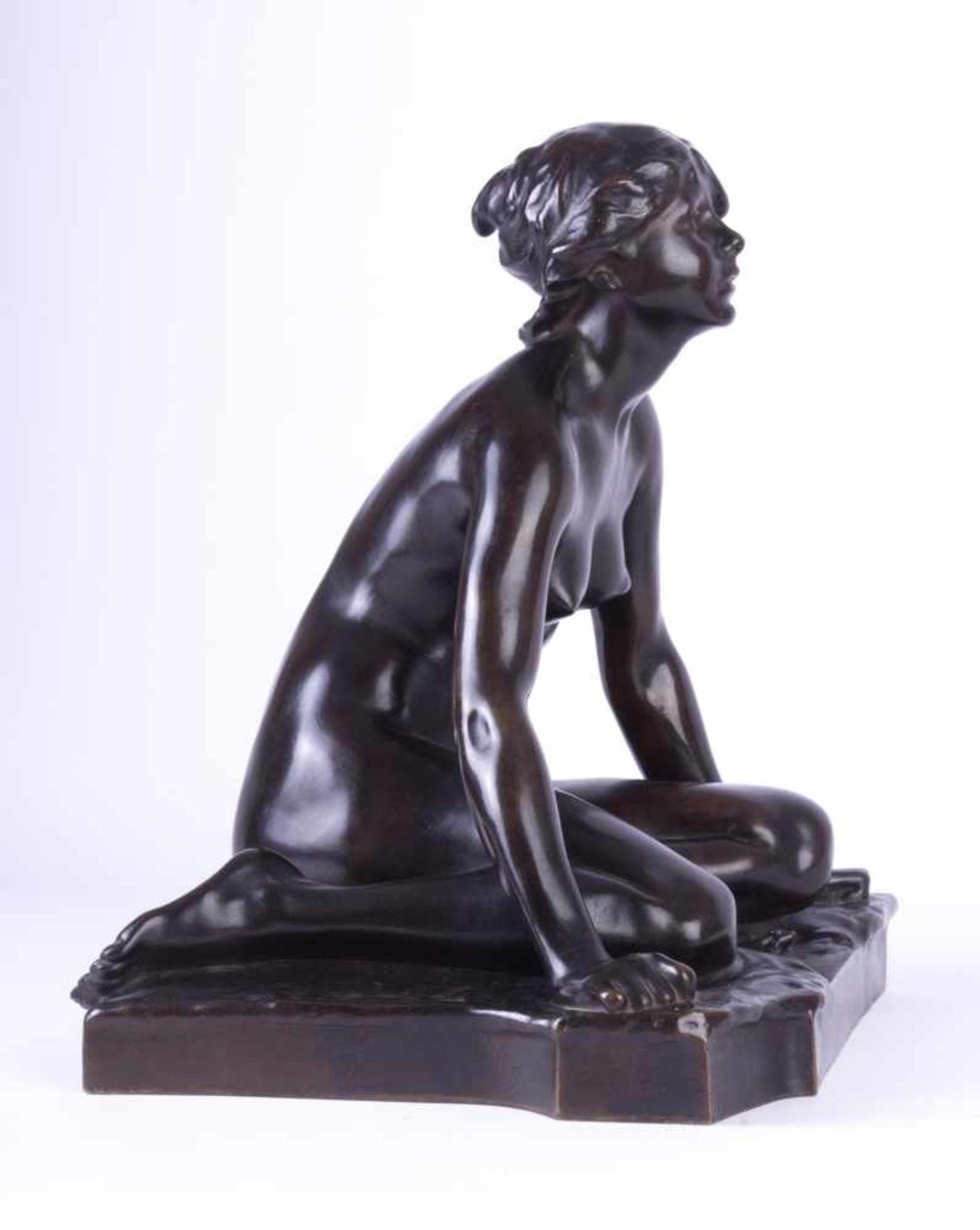 Per HASSELBERG (1850-1894)"Grodan- (with the frog)"(1891)Skulptur-Volumen, Bronze, H: 36,5 cm, - Image 2 of 7