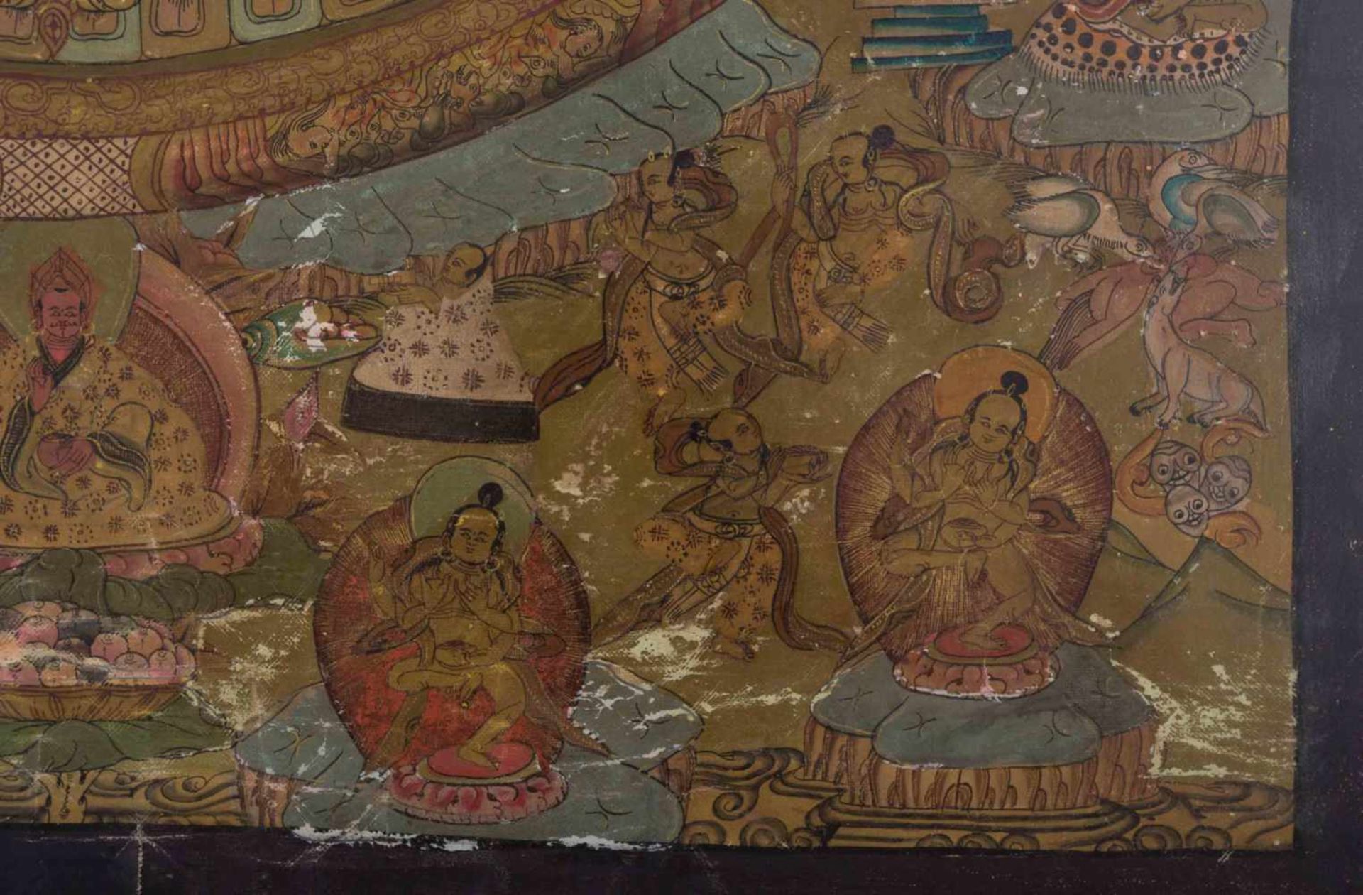 Thangka Tibet 18./19. Jhd.farbig und goldstaffiert, 57,5 cm x 43 cmThangka Tibet 18th/19th - Image 4 of 4