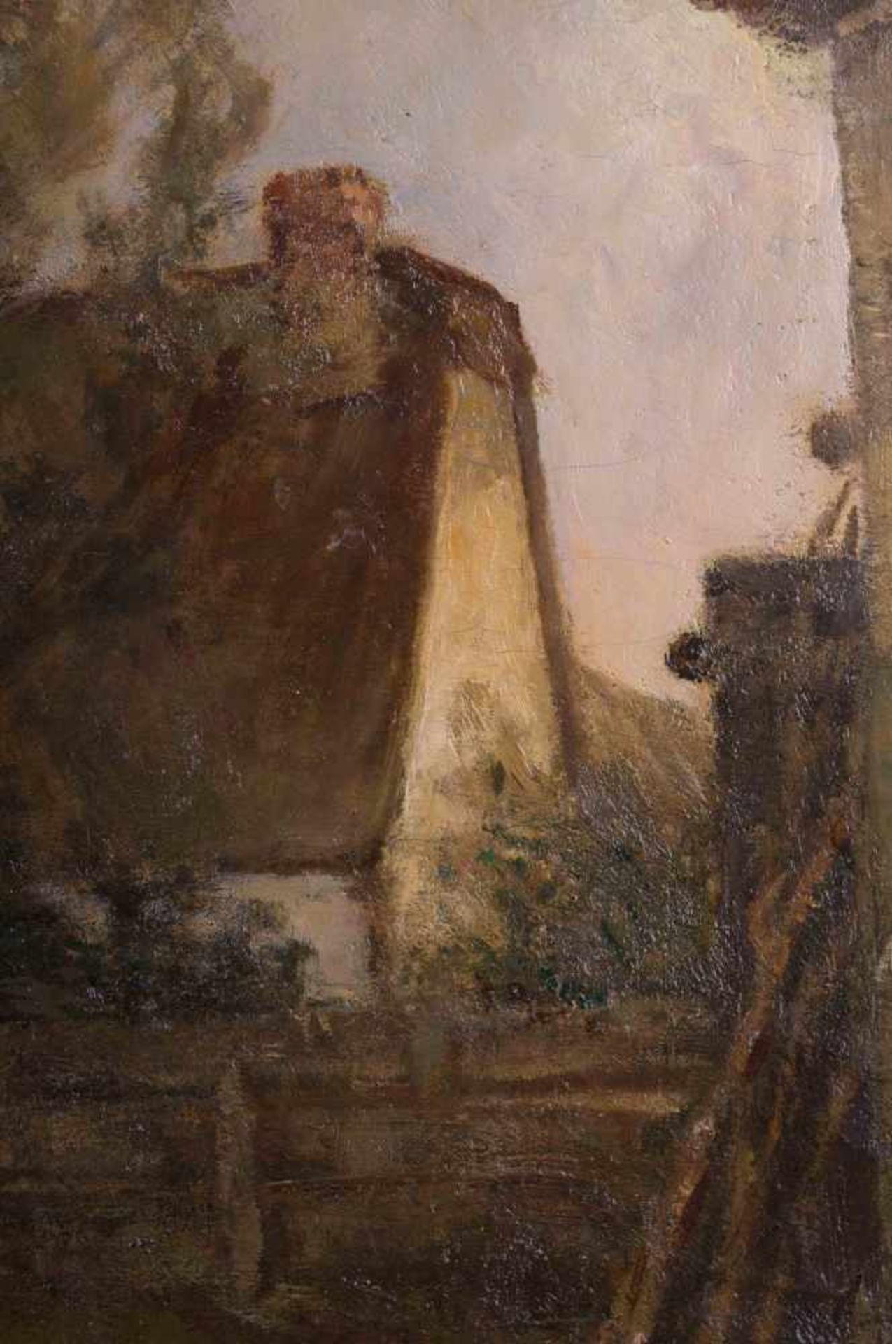 Künstler des 19./20. Jhd."Worpsweder Landschaft mit Gehöft"Gemälde Öl/LW, 56 cm x 69 cm,links - Bild 3 aus 5