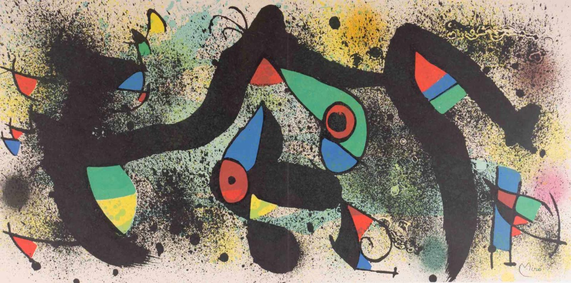 Joan MIRO (1893-1983)"ohne Titel"Grafik-Farblithografie, 27,9 cm x 56,3 cm,im Stein signiertJoan