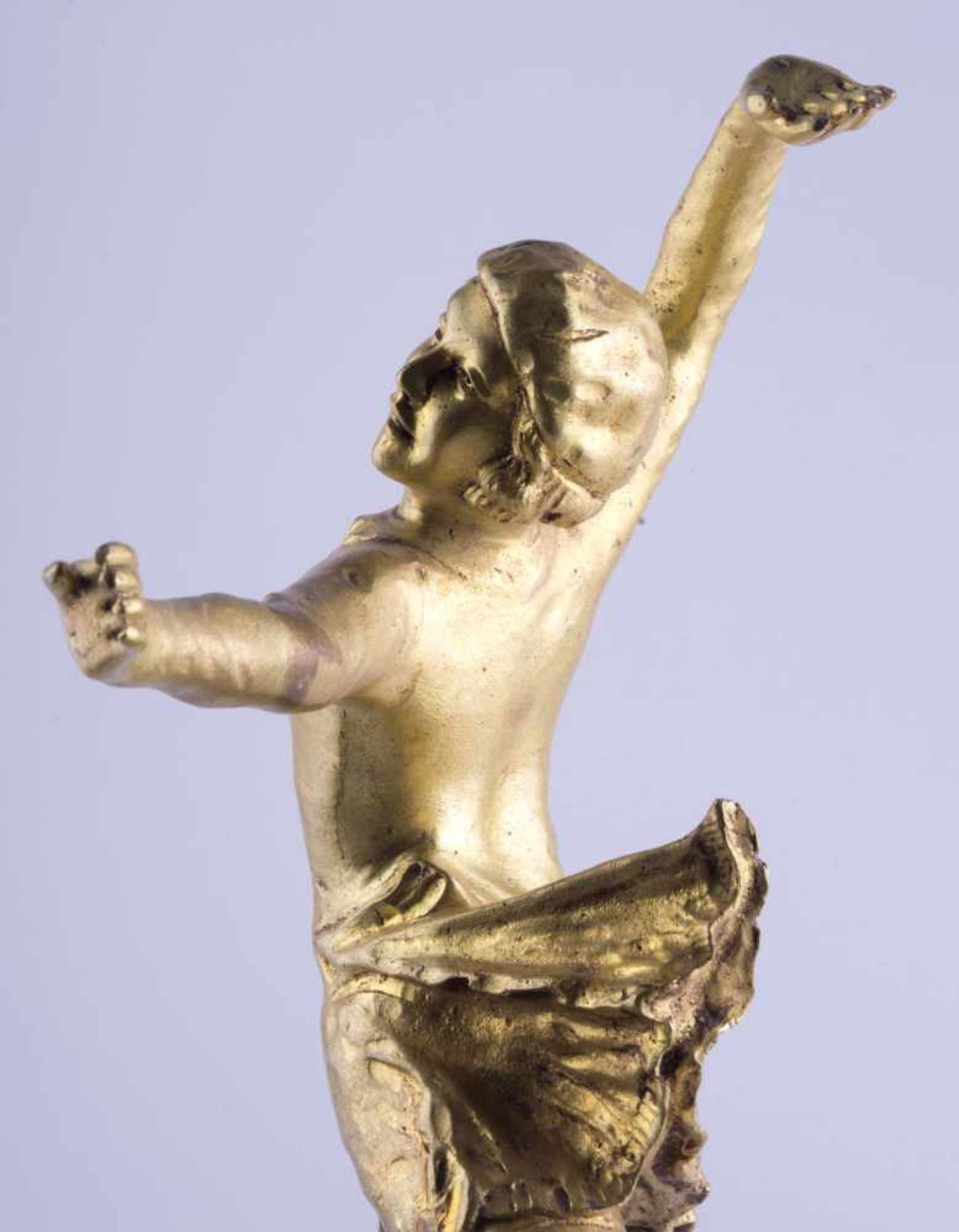 Jean BOREUX (1913-?)" Eiskunstläuferin Sonja Henie"Sklulptur-Volumen, Bronze vergoldet, H: mit - Bild 5 aus 5