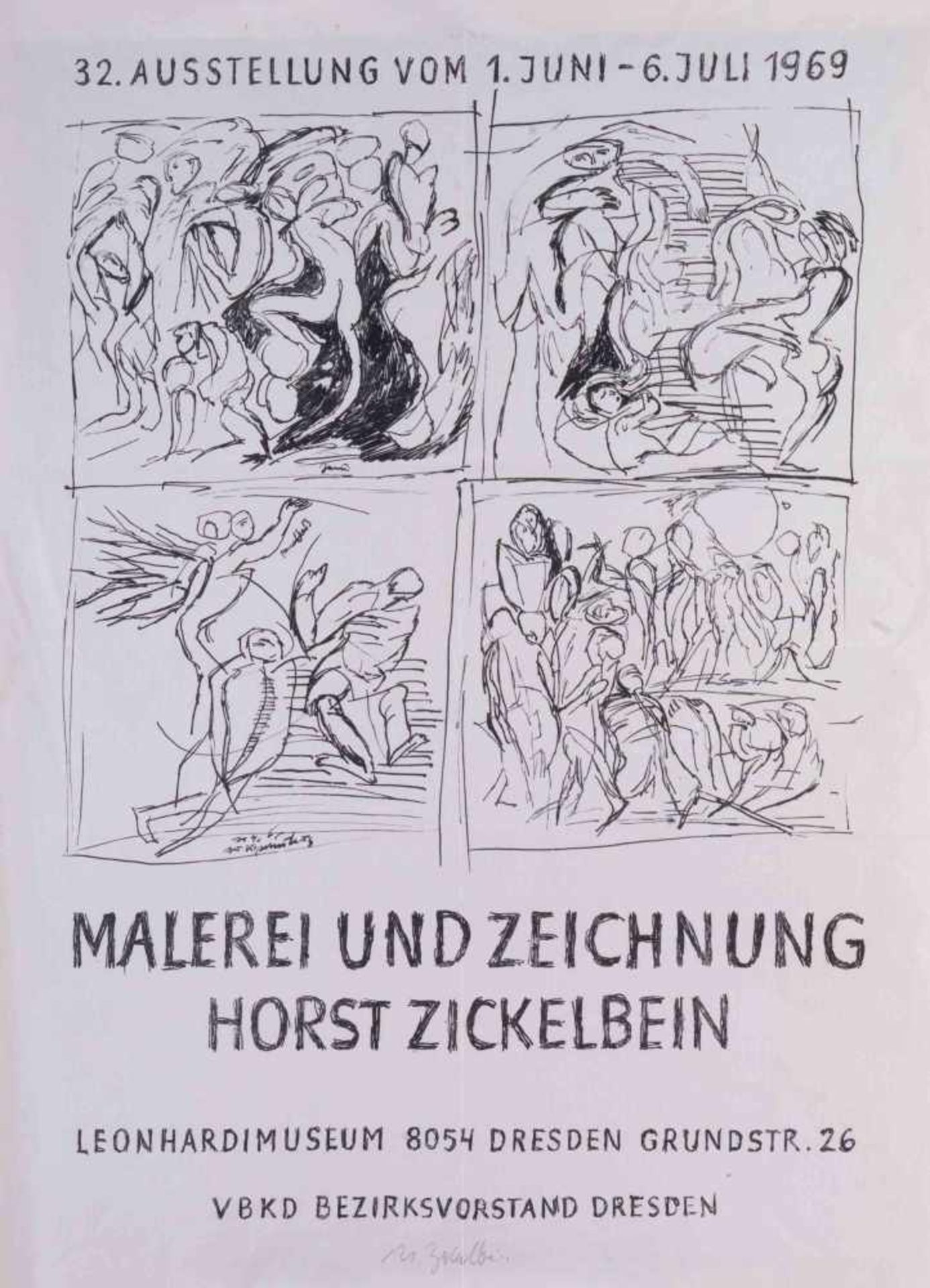 Horst ZICKELBEIN (1926)"Ohne Titel"Grafik-multiple, Kreidelithografie,mit erläuternden Sätzen des - Image 3 of 3