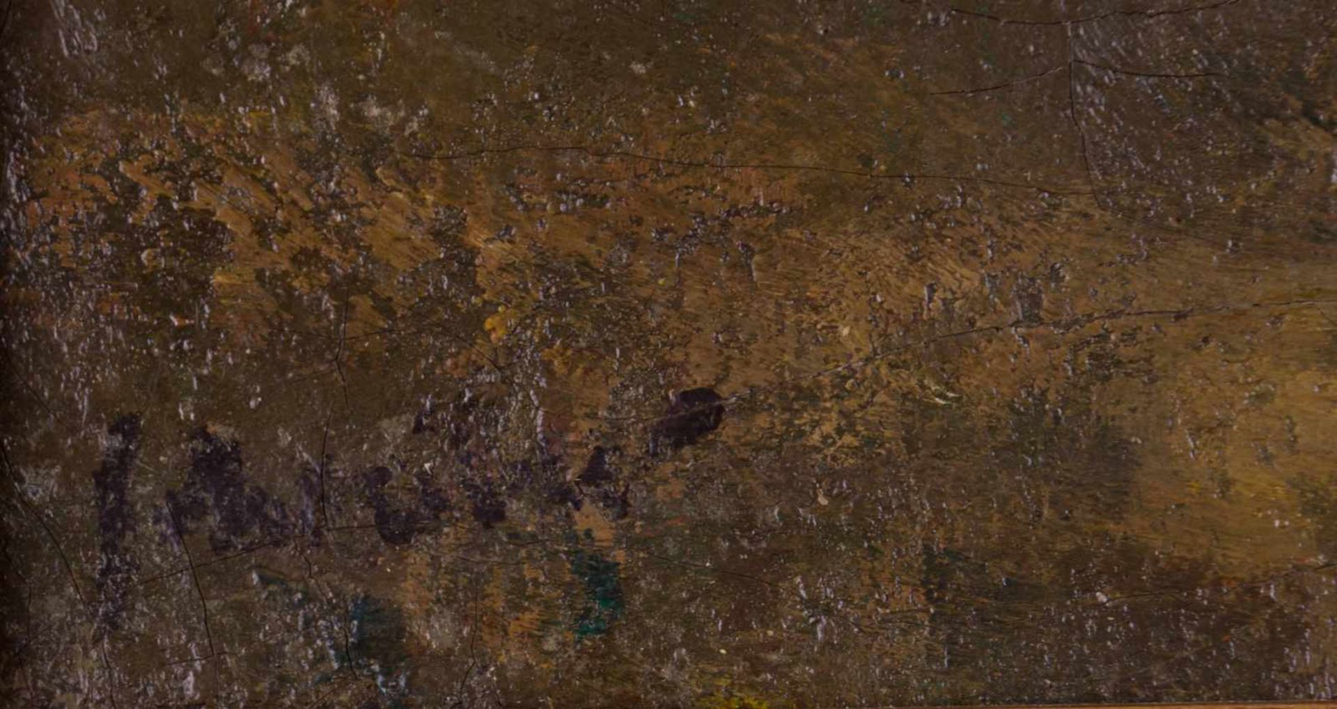 Künstler des 19./20. Jhd."Worpsweder Landschaft mit Gehöft"Gemälde Öl/LW, 56 cm x 69 cm,links - Bild 4 aus 5