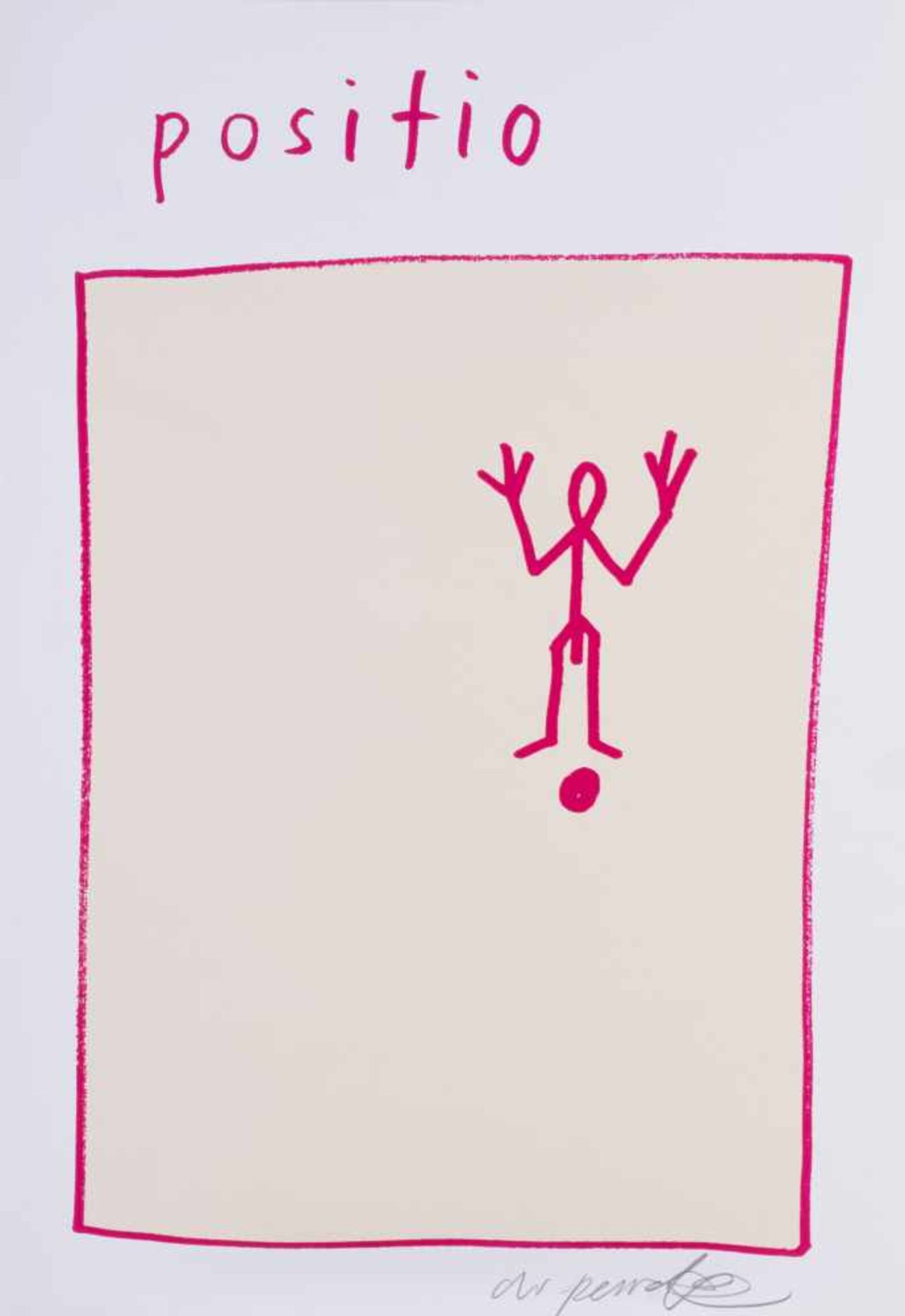 A.R. PENCK (1939)"Positio"zweifarbiger SiebdruckSichtmaß 32 x 27 cmA.R. PENCK (1939)"Positio"two-