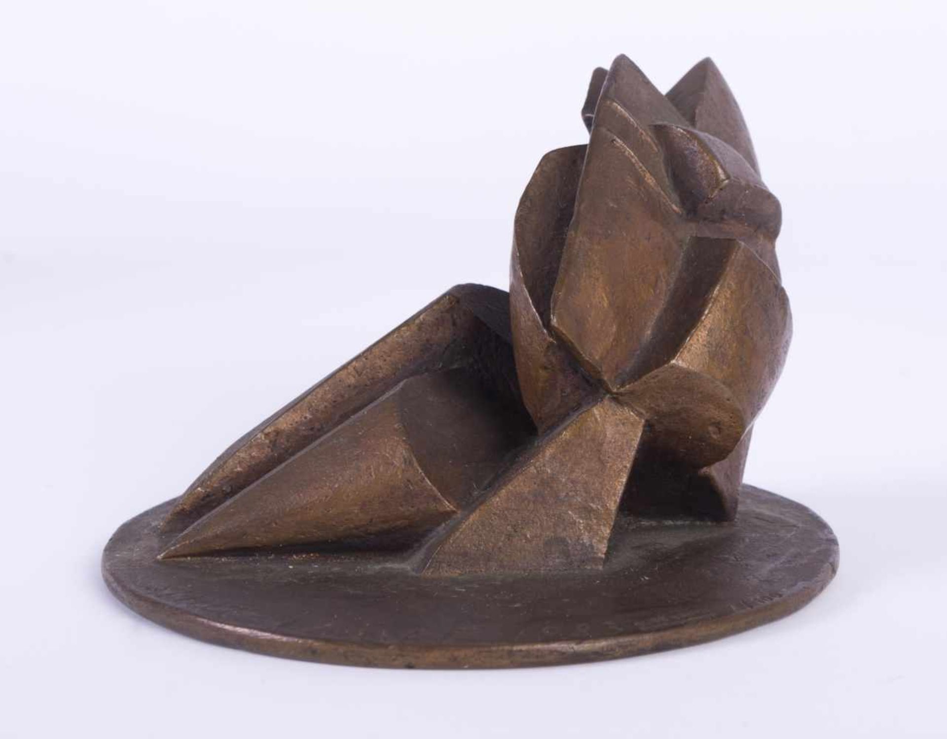 Manfred SIHLE-WISSEL (1934)"Figur"Skulptur-Volumen, Bronze, H: 8,2 cm, Ø 12 cm,braune Patina, am - Image 2 of 5