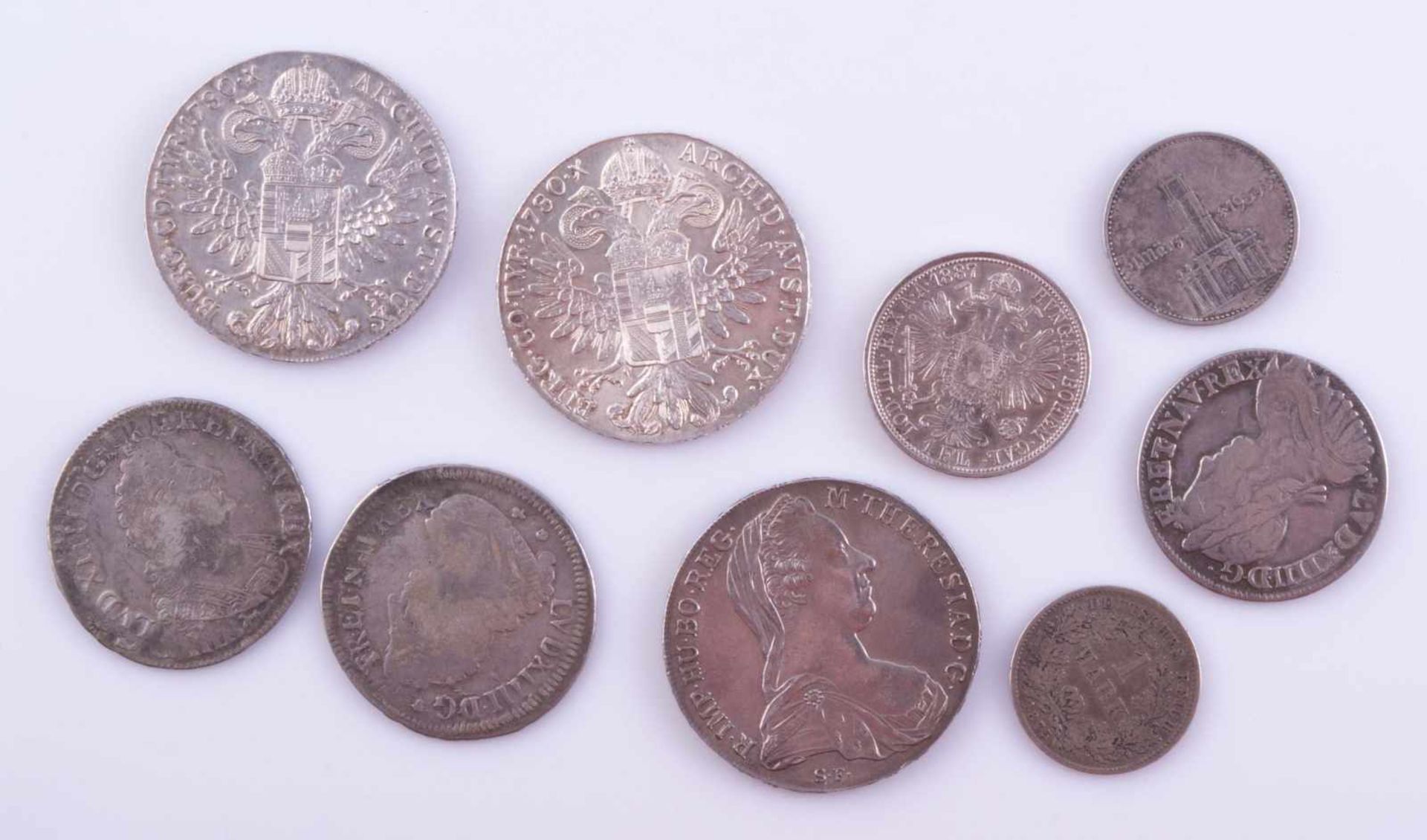 Konvolut Silbermünzen von 1655-19339 Stück, dabei, 3 x Maria Theresien Taler, 2 x franz. Louidor ca. - Image 2 of 2