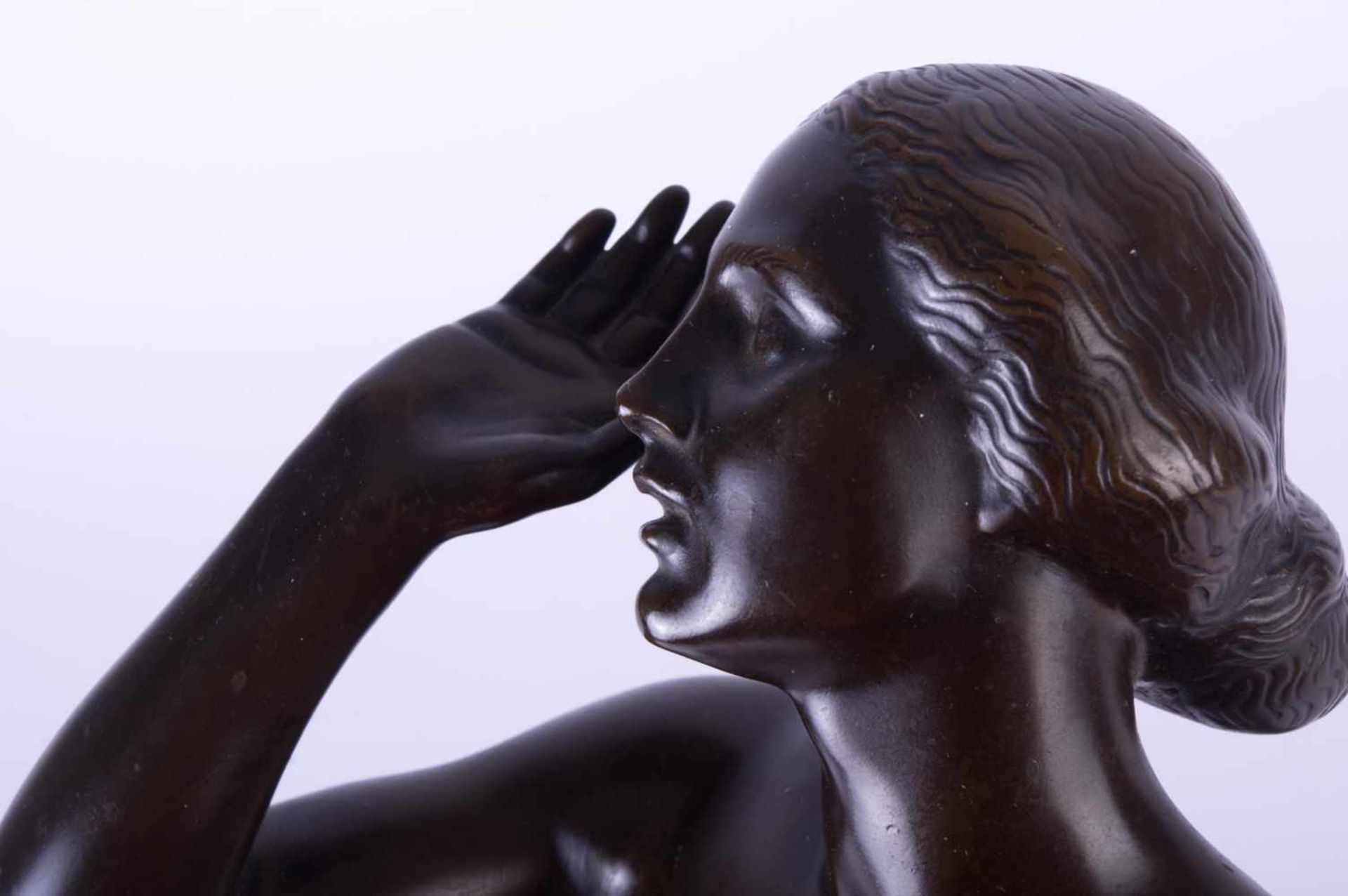 Fritz WINKLER (1894-1964)"Stehender weiblicher Akt"Skulptur-Volumen, Bronze, H: 46 cm,auf dem Sockel - Bild 5 aus 6