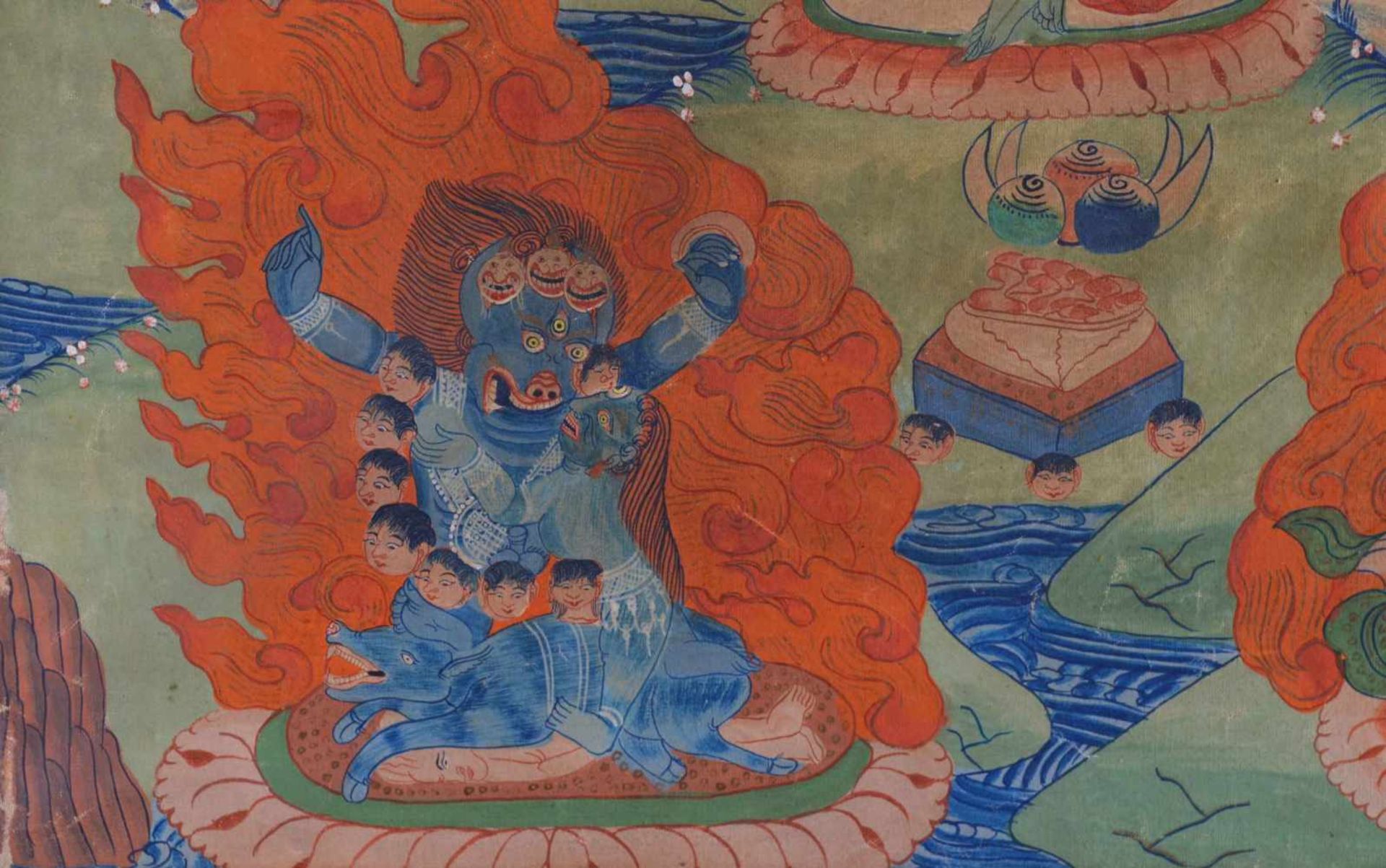 Thangka Mandala 19. Jhd.sehr fein bemalt, 86,5 cm x 60 cmThangka Mandala 19th centuryvery finely - Image 3 of 4