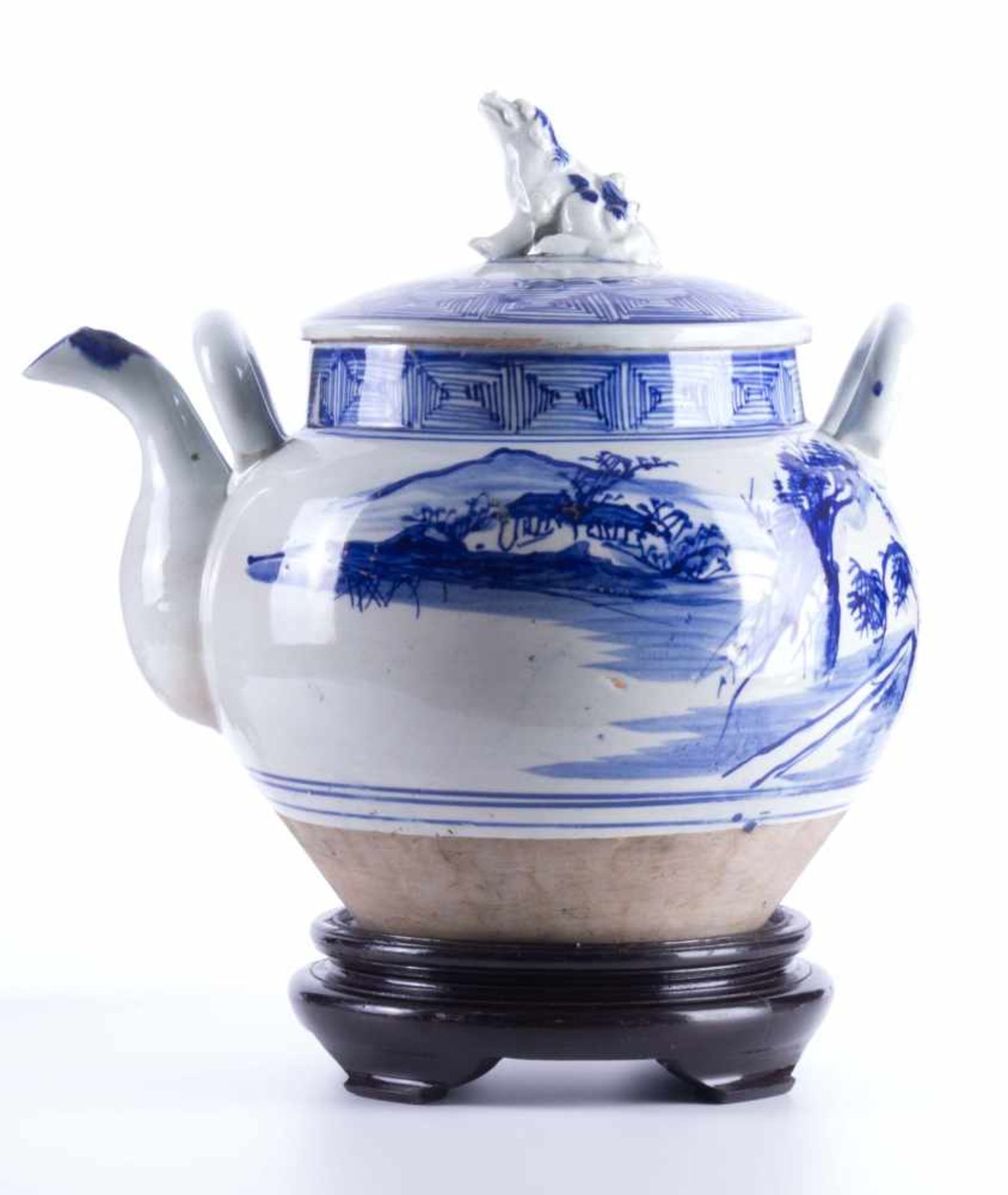 Bodenvase China 19./20. Jhd.Famille Rose, farbig staffiert, mit seitlichen Handhaben, H: 61