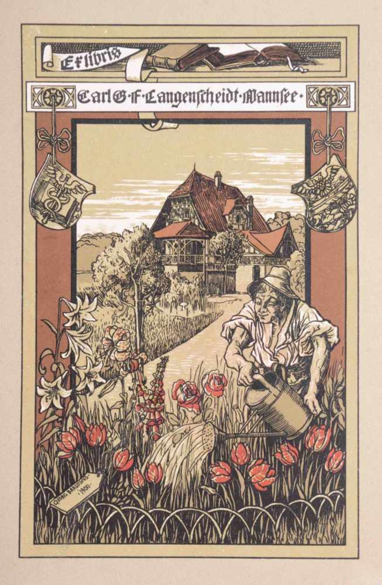 11 Ex Librisverschiedene Künstler, u.a. von W.Ehringhausen, Radierung von Hermann Hirzel, von - Bild 3 aus 3