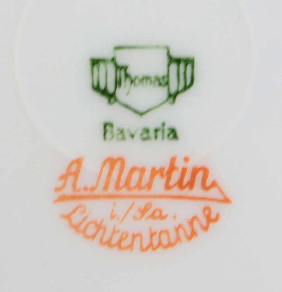 Posten Früchteteller u.a. Porzellan mit unterglasurgrüner Manufakturmarke F. Thomas Marktredwitz - Image 2 of 3