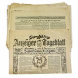 Burgstädter Anzeiger u. Tageblatt 1928 ungezählte Doppelseiten aus dem 75. Jahr 1953/1928