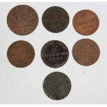 7 x Sachsen Meinigen 1832/69 Konvolut von 7 Kursmünzen Sachsen Meinigen, dabei 5 x 2 Pfennig