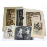 Urkunden u. Photos Sachsen 1914/39 dabei 2 großformatige lithographierte Ehren Diplome des
