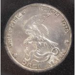 3 Mark 100 Jahre Befreiungskriege 1913 Silbermünze Drei Mark 100 Jahre Befreiungskriege gegen