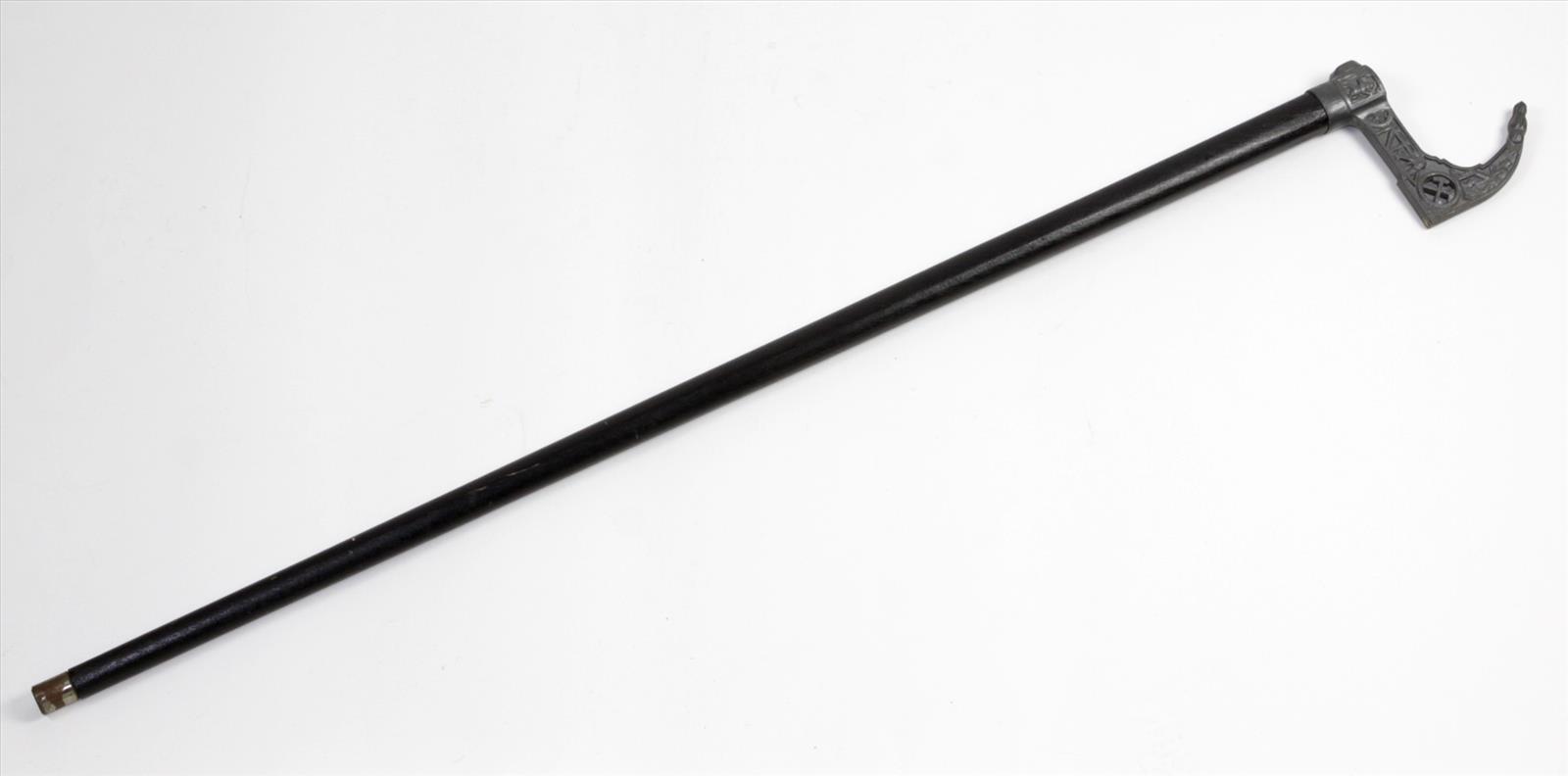 Steigerhäckel schwarz lackierter sich verjüngender Holzschaft mit linsenförmigem Querschnitt, - Bild 2 aus 2