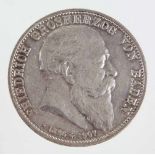 5 Mark Friedrich Grossherzog von Baden 1907 Silbermünze Fünf Mark Deutsches Reich 1907, so um