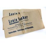 25 Werbetüten *Louis Zenker* Posten von 25 langrechteckigen Seidenpapier-Werbetüten *Louis Zenker