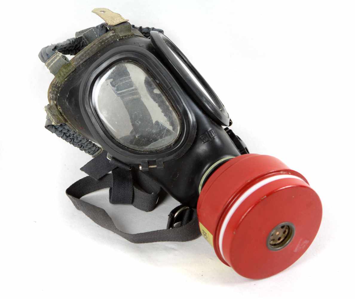 Gasmaske Luftschutz Gasmaske mit MLW Schraubfilter 12063, VEB Kombinat Medizin- u. Labortechnik