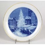 Meissen Weihnachtsteller 1956 Porzellan mit unterglasurblauer Schwertermarke der Porzellanmanufaktur