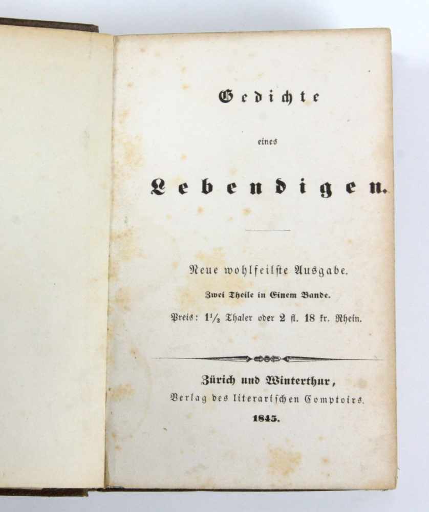 Herwegh. Gedichte 1845 Georg Herwegh. Gedichte eines Lebenden. Neue wohlfeilste Ausgabe. Zwei Theile
