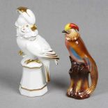 2 Vogelfiguren Porzellan mit roter Manufakturmarke Porzellanfabrik Fasold & Stauch in Bock-