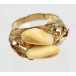 Grandel Ring - GG 585 massive Handarbeit in Gelbgold 585 (14 Karat) gearbeitet u. punziert, Bandring