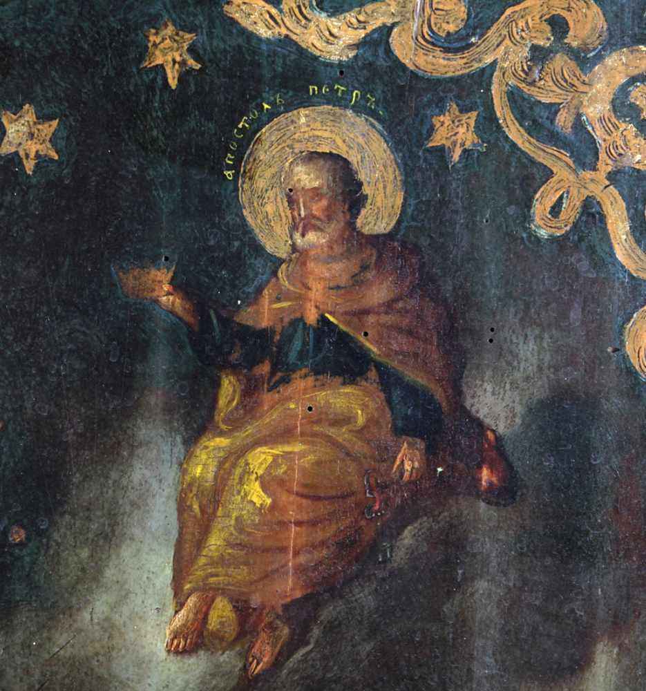 bedeutende Ikone Russland um 1700 große Holzplatte mit kompletter Bemalung, Orthodox, Mutter Gottes, - Image 7 of 14