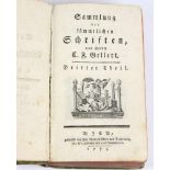 Sammlung der sämmtlichen Schriften v. 1773 von Herrn C.F.Gellert, 3.Theil, 200 S., gedruckt bey Joh.