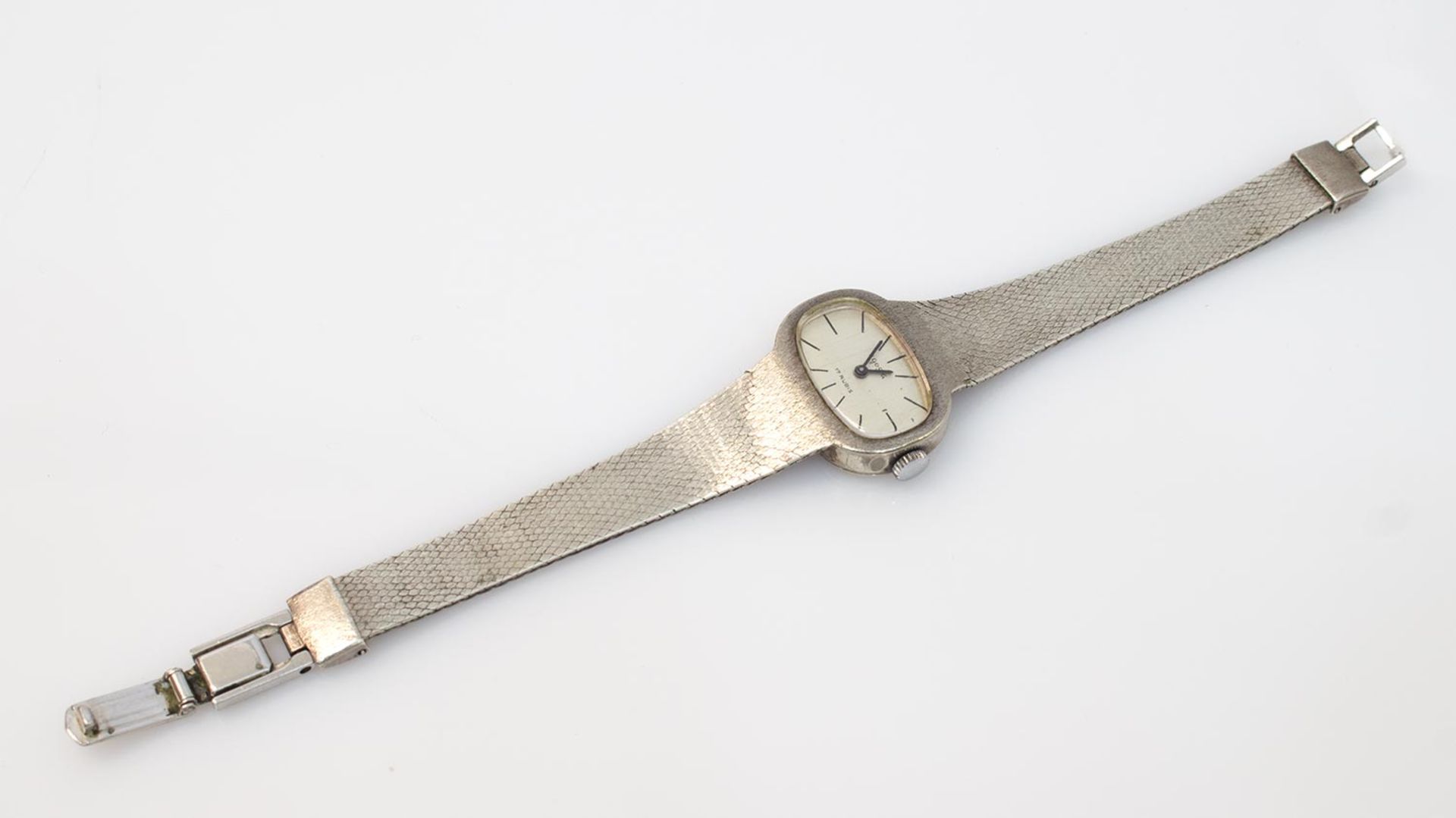 Damenarmbanduhr Egosta/ Deutschland um 1970er Jahre, 835er Silbergehäuse u. -Armband (Schließe