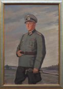 Th. Haas (Portraitmaler im III. Reich) Wehrmachtsoffizier Öl/ Leinwand, 53 x 36 cm, gerahmt,
