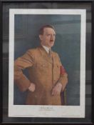 Adolf Hitler Portraitbild nach einem Gemälde von Prof. Heinrich Knirr, verlegt bei Heinrich