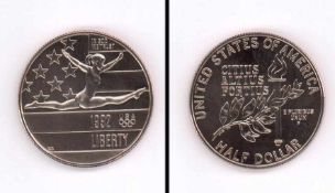 1/2 Dollar USA 1992, Turnerin, Stgl.