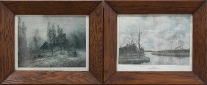 Paar Bilderrahmen um 1900, Eiche dunkel, Falzmaß 22 x 28 cm