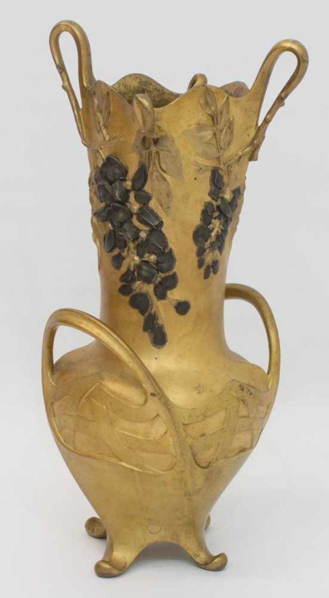 Jugendstilvase Frankreich um 1900, signiert H. Bureau, am Boden bezeichnet Vase Glygine,