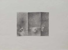 Cordes (deutscher Grafiker-(in) des XX. Jh.) Gesichter Original Steinzeichnung, 22 x 28,5 cm,