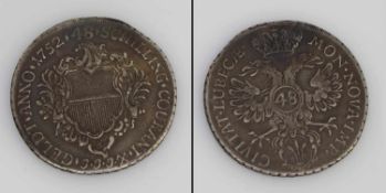 1 Thaler 1752 Lübeck, Doppeladler, Silber