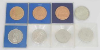 8 Weihnachtsmünzen DDR 1979 - 1990, auf Initiative von Gerald Götting, Vorsitzender der CDU in der