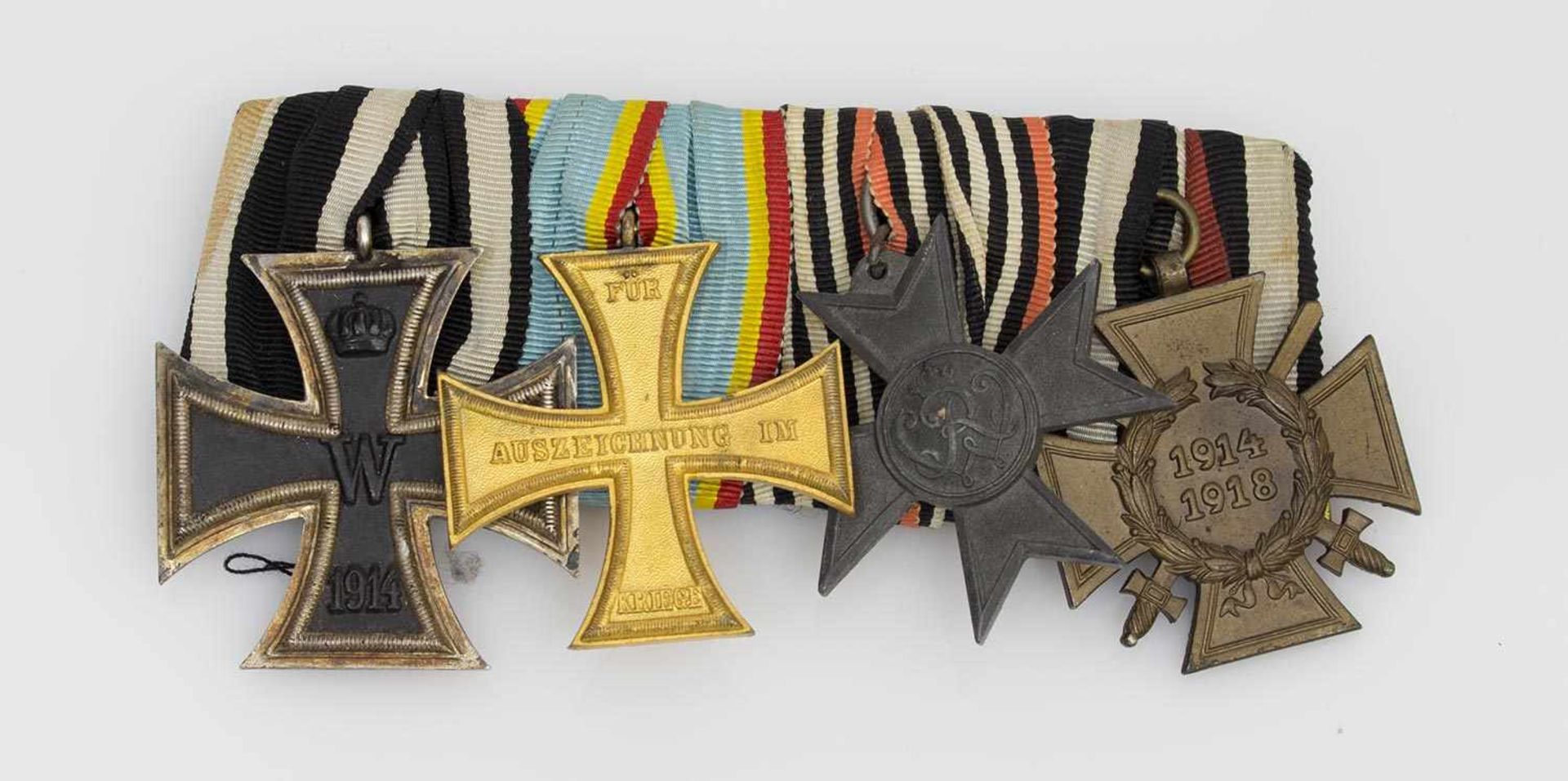 Ordensspange I. WK, Mecklenburg, Eisernes Kreuz II. Klasse, Militär-Verdienstkreuz Mecklenburg II.