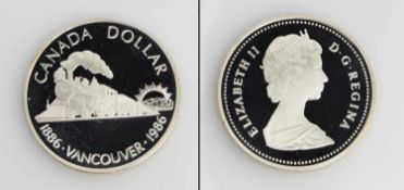 1 Dollar Canada 1986, Vancouver Eisenbahn, Silber