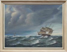 W. Kamicke (Marinemaler d. 1. Hälfte d. 20. Jh.) Dreimaster auf hoher See Öl/ Leinwand, 58 x 78