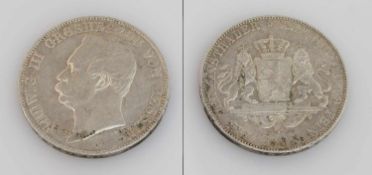 Vereinsthaler Hessen Darmstadt 1864, Ludwig III., Silber, G. 18,51g