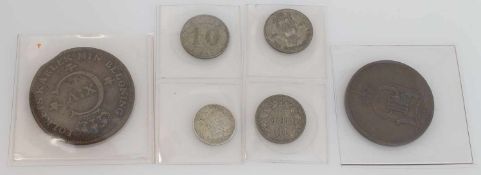 Lot Schweden 6 Kleinmünzen 1822 - 1881, ss-fvz., 4 x Silber