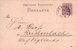 Ganzsache Thurn & Taxis 1888, 5 Pfennig Reichspost, gelaufen