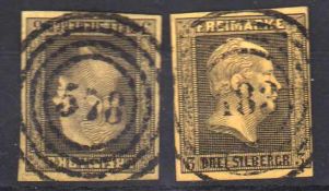 Briefmarken 2 x Preussen Michel Nr. 4 a, b, gestempelt