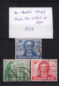 Briefmarken West-Berlin 1949, Michel Nr. 61 - 63, gestempelt