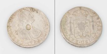 4 Schilling 9 Pence auf 8 Reales Großbritannien/ Spanien 1796, Karl IV., mit britischem