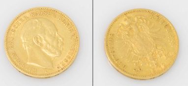 20 Mark Preussen 1872, Wilhelm I., Gold