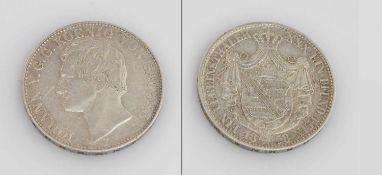 1 Vereinsthaler Sachsen - Albertinische Linie 1858 F, Johann, Silber, 18,50g